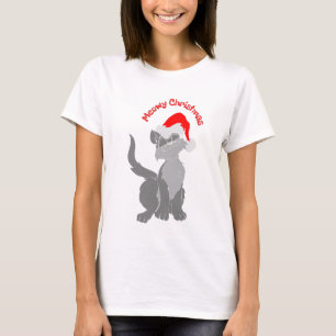 Camiseta Feliz Papais noeis de Natal Felizes Gato