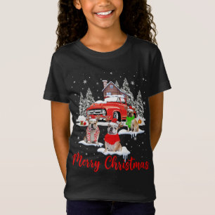 Camiseta Feliz Papais noeis De Natal Reindeer Bulldog Com T