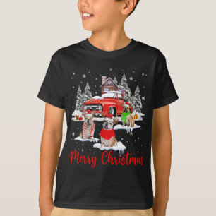 Camiseta Feliz Papais noeis De Natal Reindeer Bulldog Com T