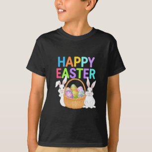 Camiseta Feliz Páscoa 2025 Ovos Coelho Bonito Coelho