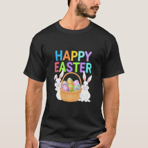 Camiseta Feliz Páscoa 2025 Ovos Coelho Coelhinho Fofo