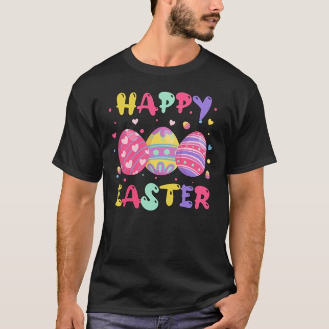 Camiseta feliz páscoa (3), retrô, vintage (Frente)