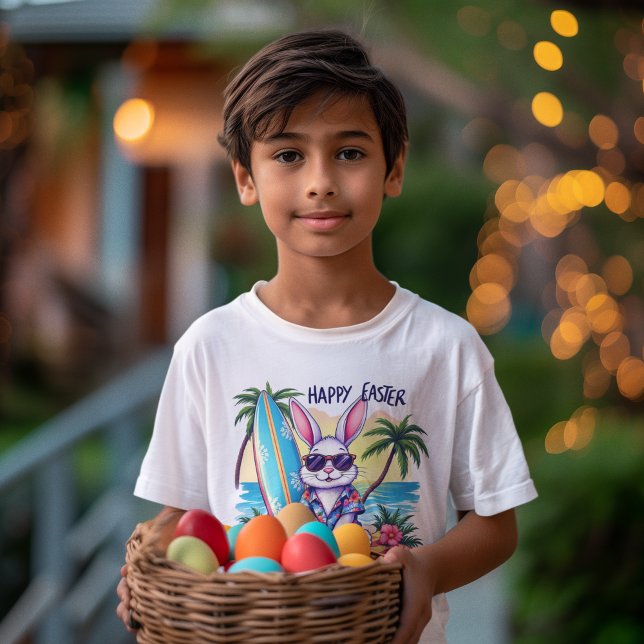 Camiseta Feliz Páscoa ao Estilo Havaiano (Criador carregado)