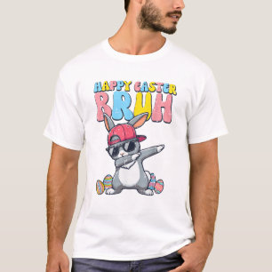 Camiseta Feliz Páscoa Bruh Bunny Dab Coelho Dança Meninos C