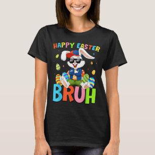 Camiseta Feliz Páscoa Bruh Bunny para Crianças Meninos Meni