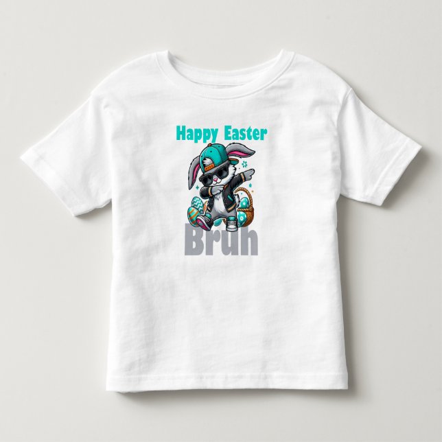 Camiseta Feliz Páscoa Bruh, Coelho da Páscoa Dabbing  (Frente)