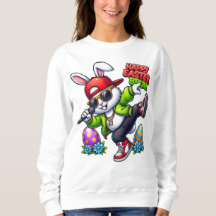 Camiseta Feliz Páscoa Bruh Coelho Legal Óculos de Sol Stree