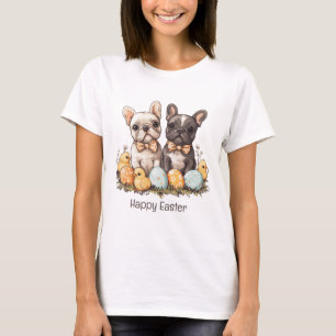 Camiseta Feliz Páscoa Bulldogs Franceses