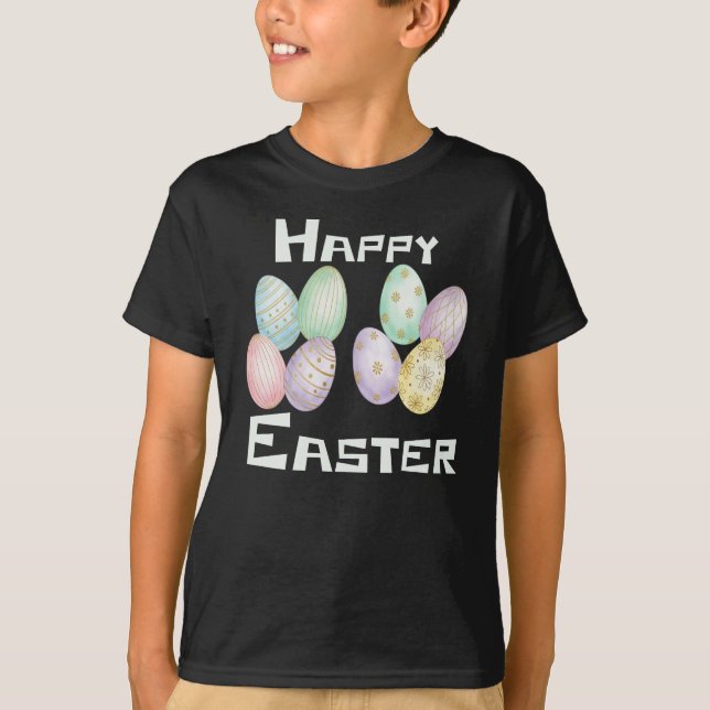 Camiseta Feliz Páscoa, Caça aos Ovos de Páscoa (Frente)