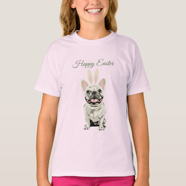 Camiseta Feliz Páscoa, cachorro (Frente)