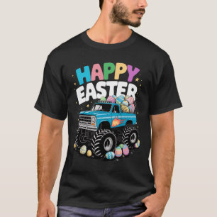 Camiseta Feliz Páscoa Caminhão Monstro Ovos De Páscoa Menin
