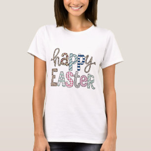 Camiseta Feliz Páscoa Coelhinho Floral Adorável Primavera L
