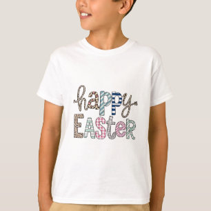 Camiseta Feliz Páscoa Coelhinho Floral Fofo Primavera Leopa