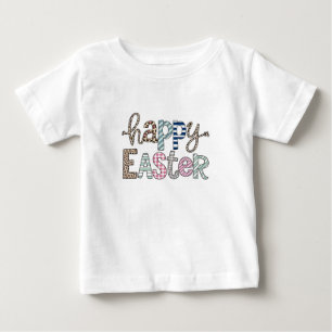 Camiseta Feliz Páscoa Coelhinho Floral Fofo Primavera Leopa