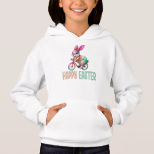 Camiseta Feliz Páscoa, Coelhinho Fofo de Bicicleta