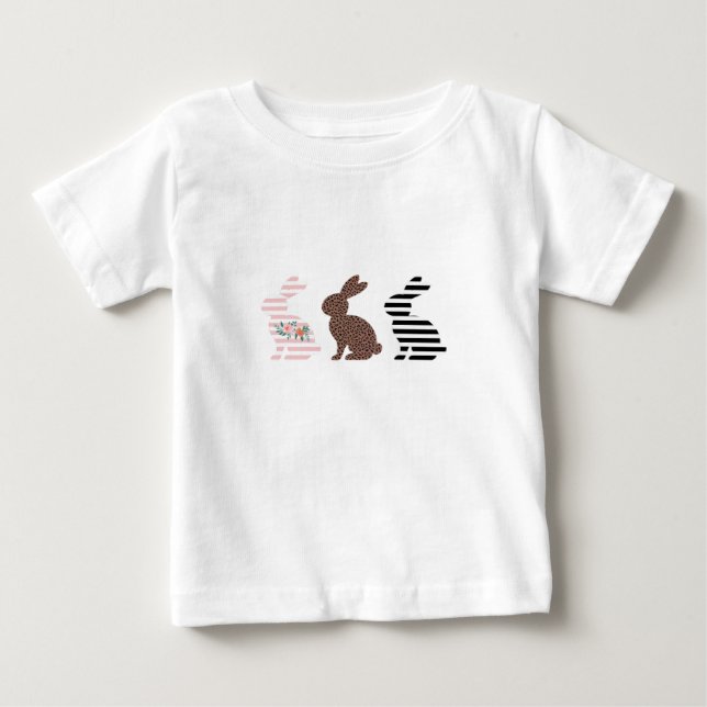 Camiseta Feliz Páscoa Coelhinho Leopardo Fofinho da Páscoa  (Frente)