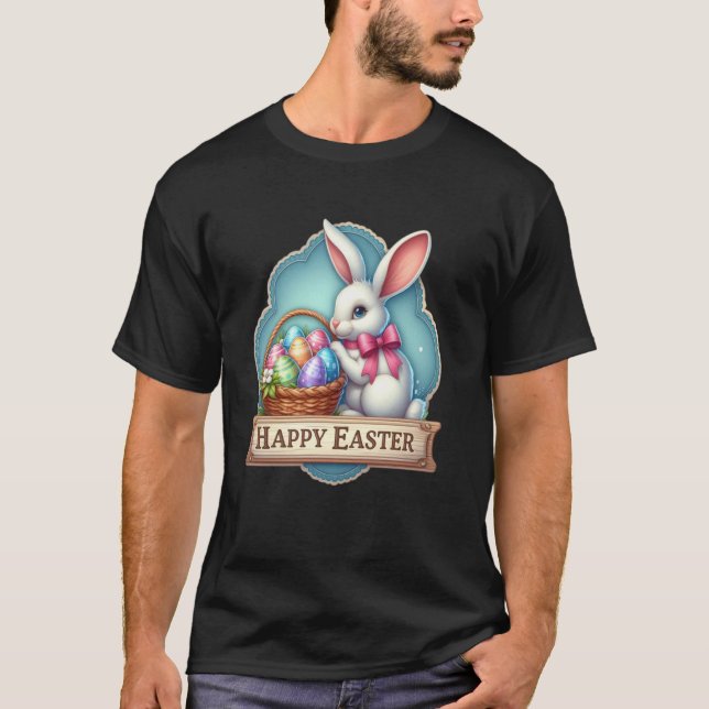 Camiseta Feliz Páscoa Coelho Branco (Frente)