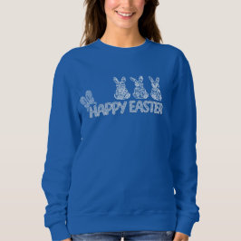 Camiseta Feliz Páscoa Coelho de Renda Orelhas de Renda Laço