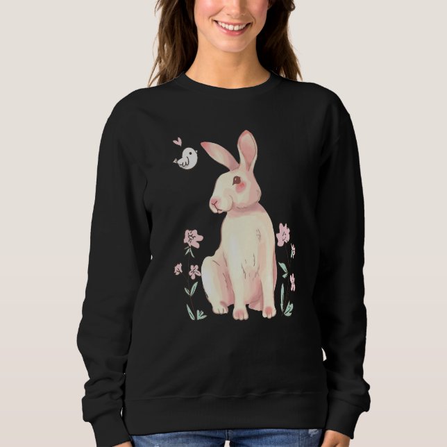Camiseta Feliz Páscoa com coelho açucarado doce  4 (Frente)