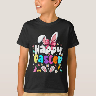Camiseta Feliz Páscoa Coquette Laço Bunny Coelho Dia de Pás