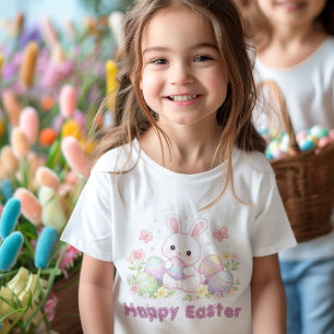 Camiseta Feliz Páscoa Design de Primavera - Coelhinho da Pá