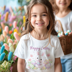 Camiseta Feliz Páscoa Design de Primavera - Coelhinho da Pá