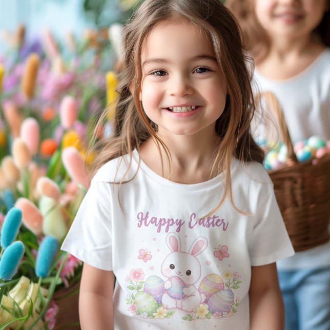 Camiseta Feliz Páscoa Design de Primavera - Coelhinho da Pá (Criador carregado)