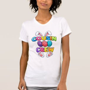 Camiseta Feliz Páscoa Equipe de Primo Bunny Família Combina