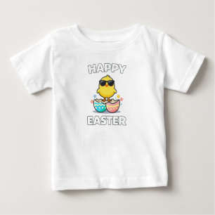 Camiseta Feliz Páscoa Frango Fofo Presente de Férias de Pri