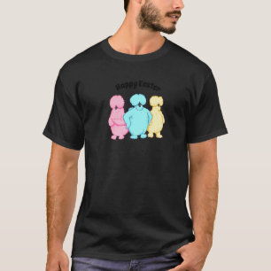 Camiseta Feliz Páscoa Galinhas Silkie Sassy Azul Pastel Alf