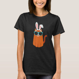Camiseta Feliz Páscoa Gato Legal Com Orelhas de Coelho e Óc