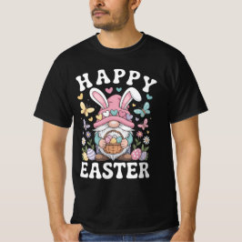 Camiseta Feliz Páscoa Gnomo Com Orelhas de Coelho Ovos Colo