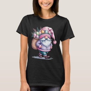Camiseta Feliz Páscoa Gnomo Ovos de Páscoa Coelho Feliz Pás
