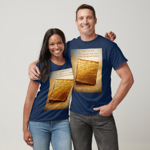 Camiseta Feliz Páscoa! Matzá Dourada
