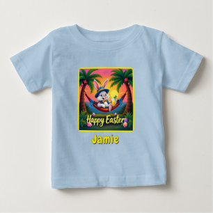 Camiseta Feliz Páscoa Nome Pessoal