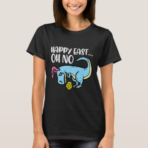 Camiseta Feliz Páscoa Oh Não Trex Ovo Engraçado Páscoa Dino