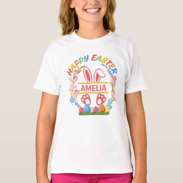 Camiseta Feliz Páscoa Personalizado  (Frente)