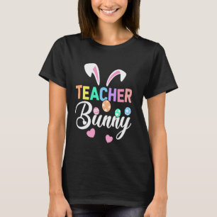 Camiseta Feliz Páscoa Professor Bunny Orelhas de Coelho Ovo