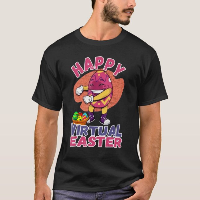 Camiseta Feliz Páscoa Virtual Floss Easter Ovos Garoto Tod (Frente)