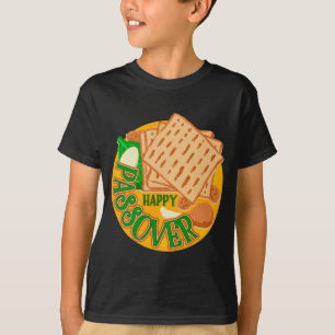 Camiseta Feliz Passagem com Feriado Judaico Cute Matzo