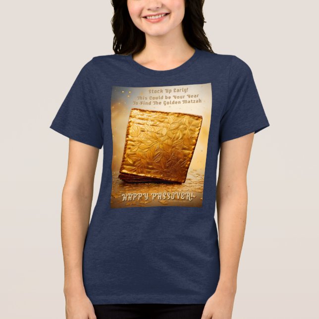 Camiseta Feliz Passover! Ouro Matzah (Frente)