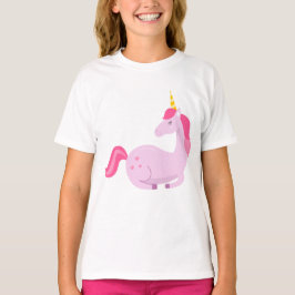 Camiseta Feliz Pastel Púrpura Unicórnio, Corações Rosa e Ca