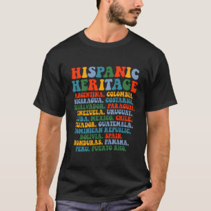 Camiseta Feliz Patrimônio Hispânico Mês Latino Todos os Paí