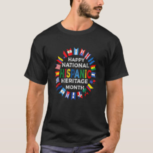 Camiseta Feliz Patrimônio Nacional Hispânico Mês Afastado