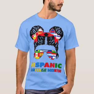 Camiseta Feliz Patrimônio Nacional Hispânico Mês de Latina