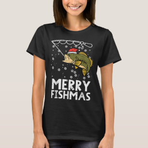 Camiseta Feliz Peixes Natal Peixes Pescaria PJs de Natal Pa