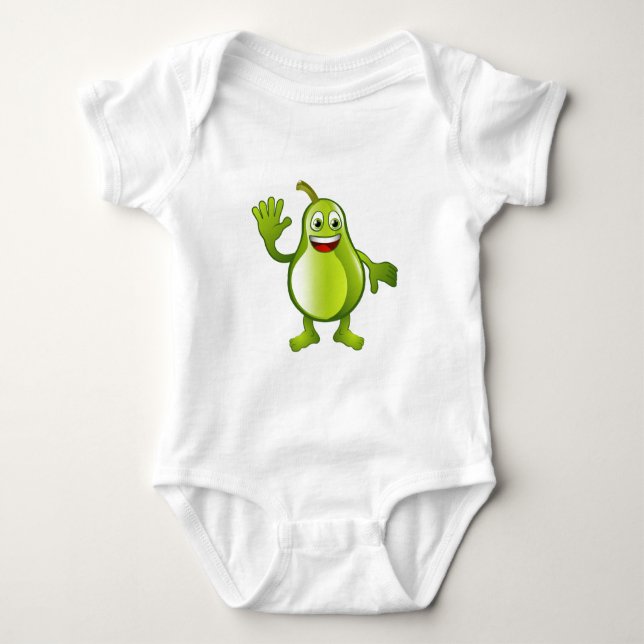 Camiseta Feliz personagem de fruta de pera (Frente)