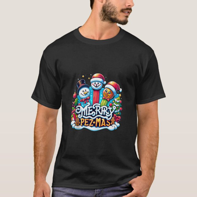 Camiseta Feliz Pezmas Candy Dispenser Collector Natal T (Frente)