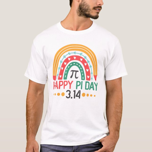 Camiseta Feliz Pi Day 3.14 Professor De Matemática Boho Rai (Frente)