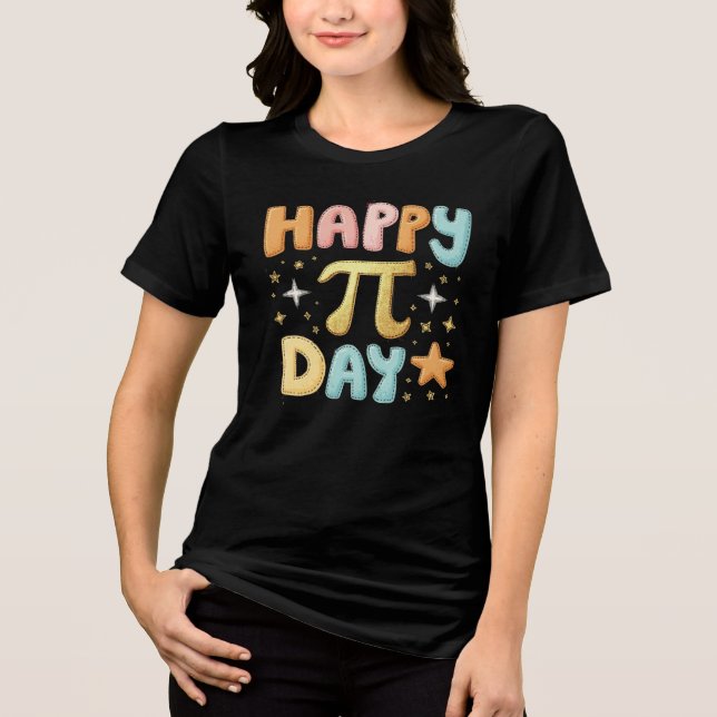 Camiseta Feliz Pi Day - Design de Pastel Bonito (Frente)